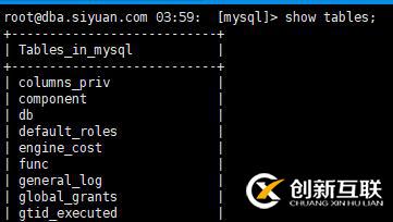 mysql 8.0 四個默認數據庫