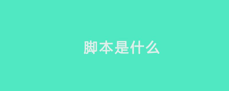 腳本是什么意思？