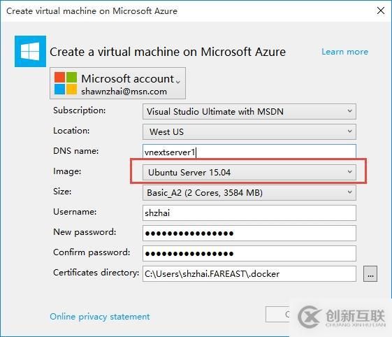 在Azure中運行Linux容器ASP.NET 5 跨平臺應(yīng)用程序