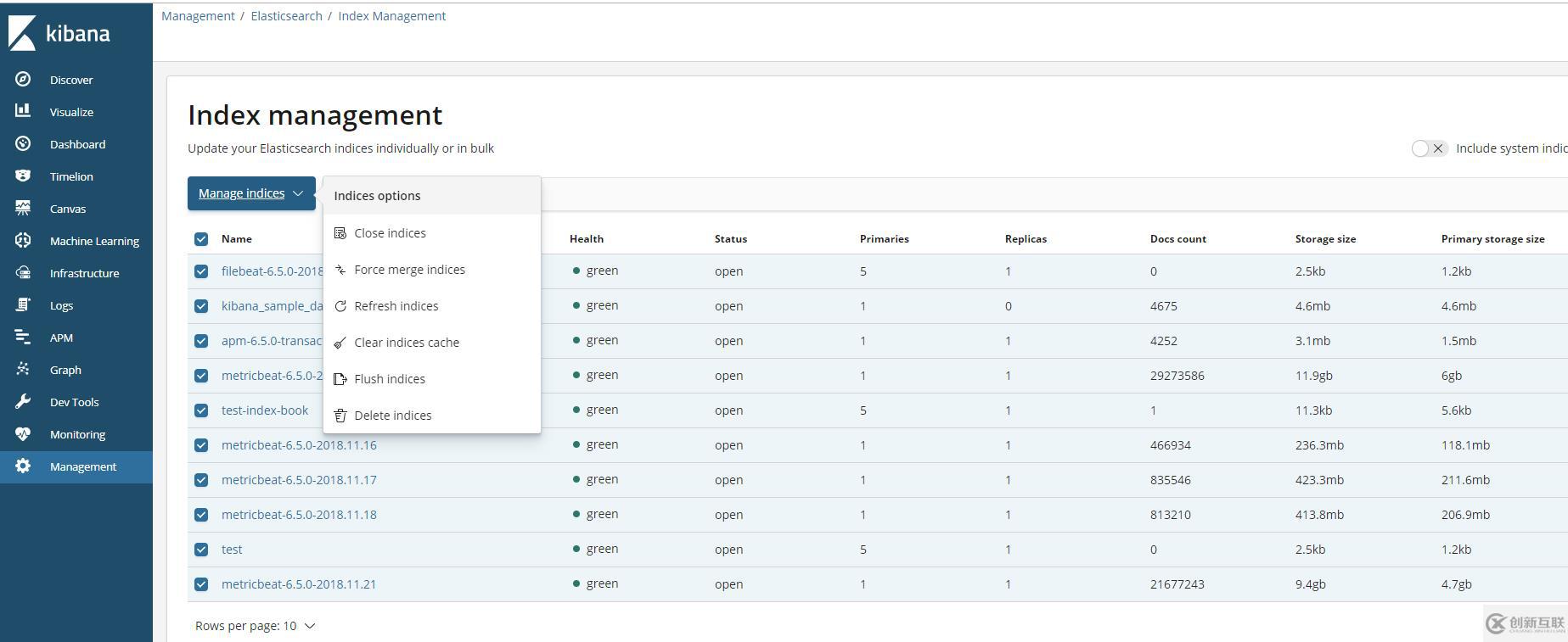 elasticsearch6.5.0安裝搭建以及kibana，cerebro，head，beat