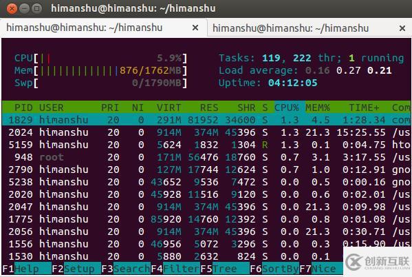 Linux 中的htop命令怎么用