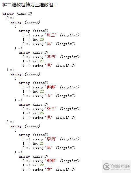 php如何增加數(shù)組的維度