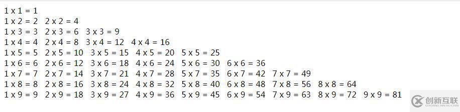 PHP怎么打印9*9速算口訣表