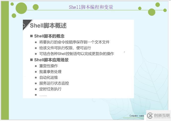 Shell腳本中編程和變量的示例分析