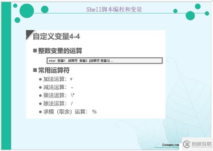 Shell腳本中編程和變量的示例分析