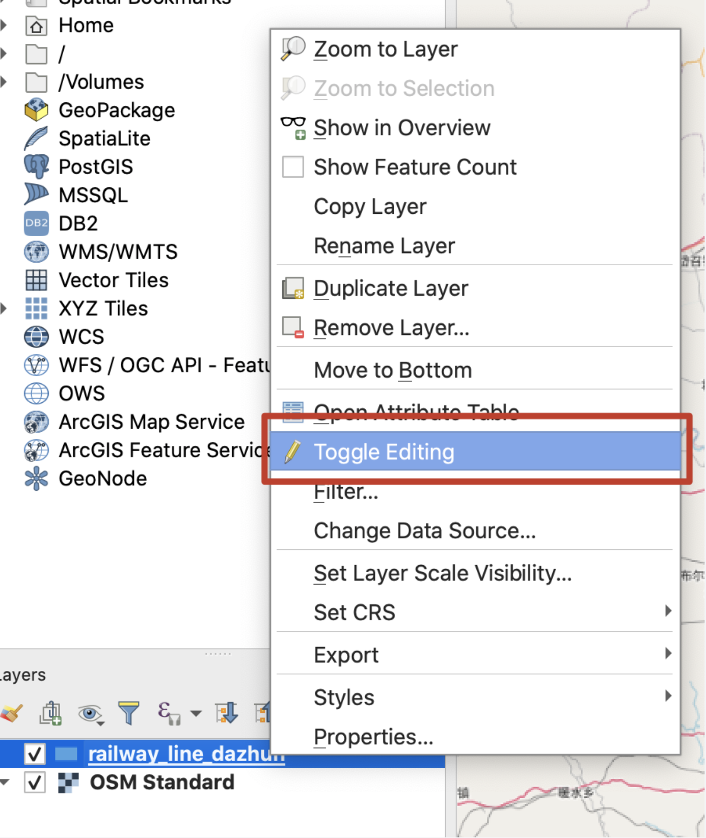 如何使用QGIS繪制鐵路軌跡geojson