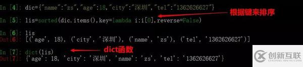 python如何實現(xiàn)字典根據(jù)鍵從小到大排序