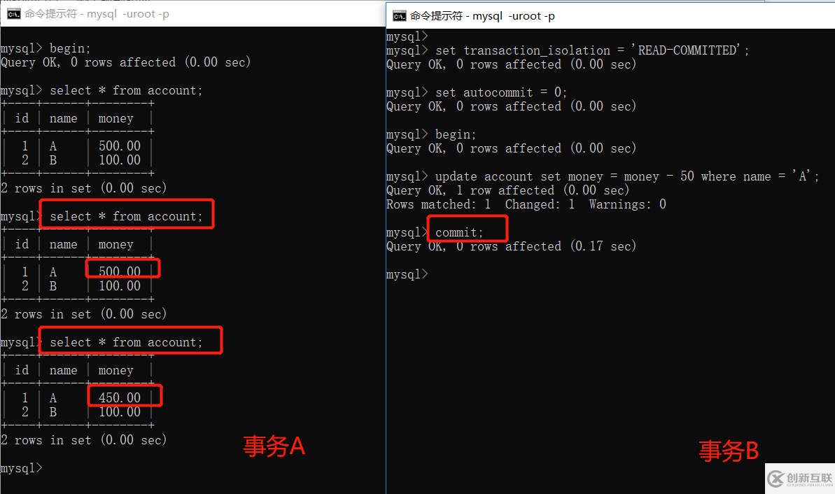 怎么在mysql中實現(xiàn)事務的隔離級別