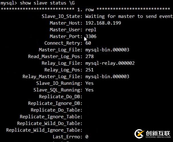 mysql主從集群配置