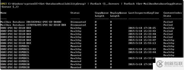 PowerShell查詢所有郵箱數(shù)據(jù)庫副本復(fù)制情況